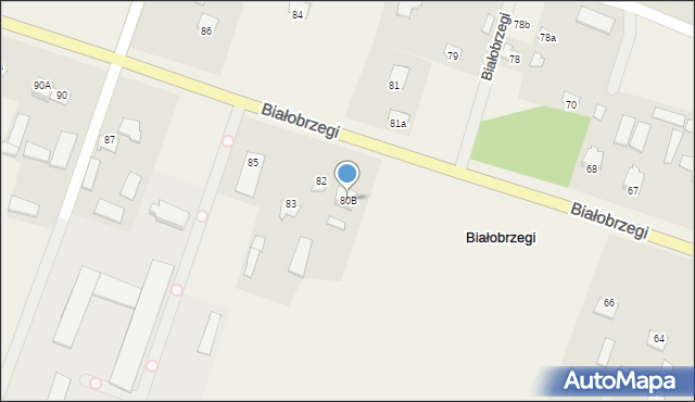 Białobrzegi, Białobrzegi, 80B, mapa Białobrzegi