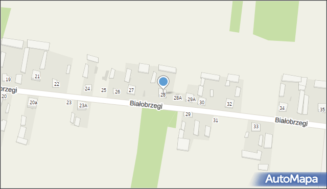 Białobrzegi, Białobrzegi, 28, mapa Białobrzegi