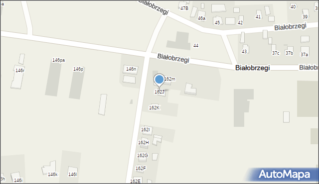 Białobrzegi, Białobrzegi, 162J, mapa Białobrzegi