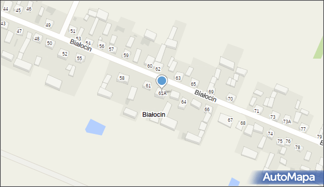 Białocin, Białocin, 61A, mapa Białocin