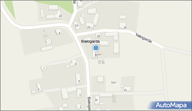 Białogarda, Białogarda, 30, mapa Białogarda