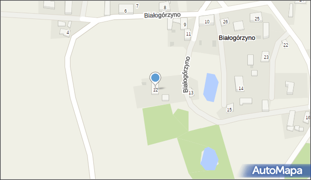 Białogórzyno, Białogórzyno, 12, mapa Białogórzyno