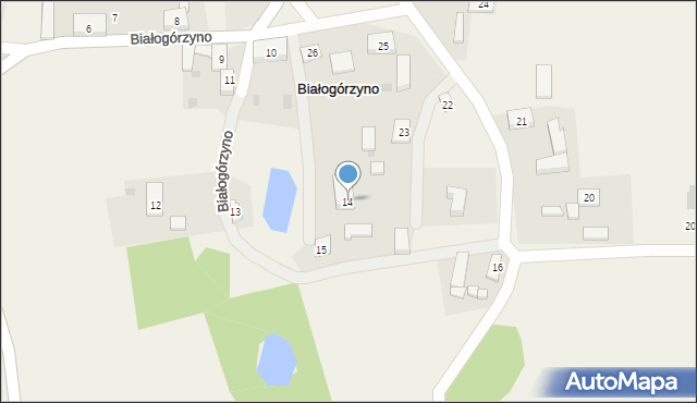 Białogórzyno, Białogórzyno, 14, mapa Białogórzyno