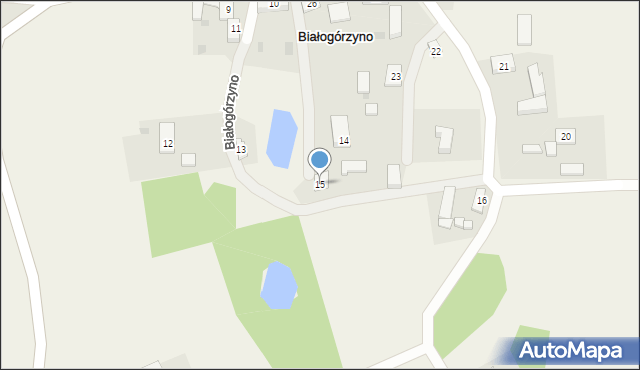 Białogórzyno, Białogórzyno, 15, mapa Białogórzyno