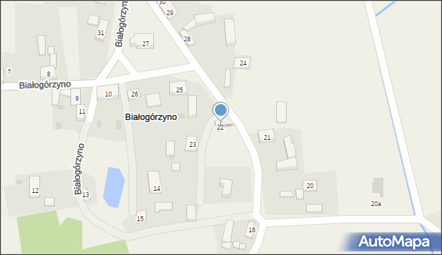 Białogórzyno, Białogórzyno, 22, mapa Białogórzyno