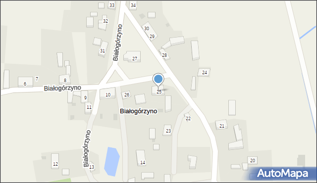 Białogórzyno, Białogórzyno, 25, mapa Białogórzyno