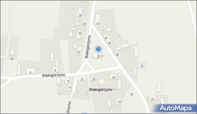 Białogórzyno, Białogórzyno, 27, mapa Białogórzyno