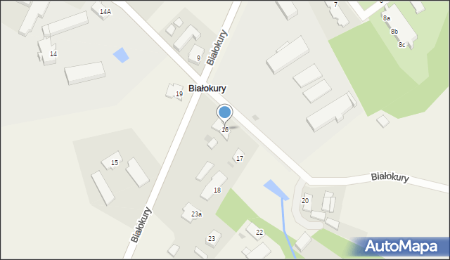 Białokury, Białokury, 16, mapa Białokury