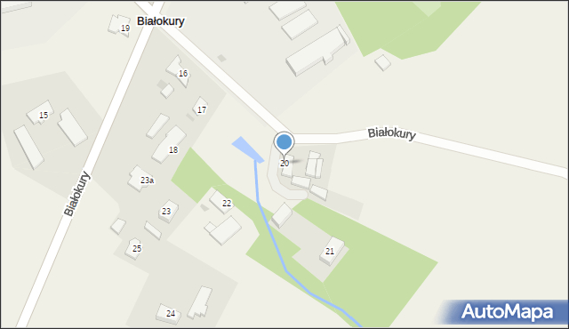 Białokury, Białokury, 20, mapa Białokury