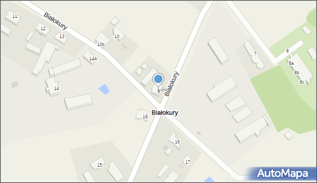 Białokury, Białokury, 9, mapa Białokury