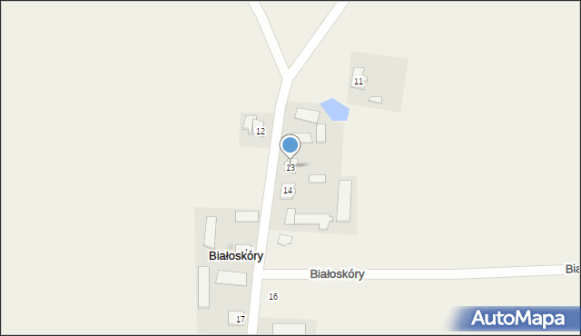 Białoskóry, Białoskóry, 13, mapa Białoskóry