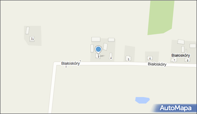 Białoskóry, Białoskóry, 3, mapa Białoskóry