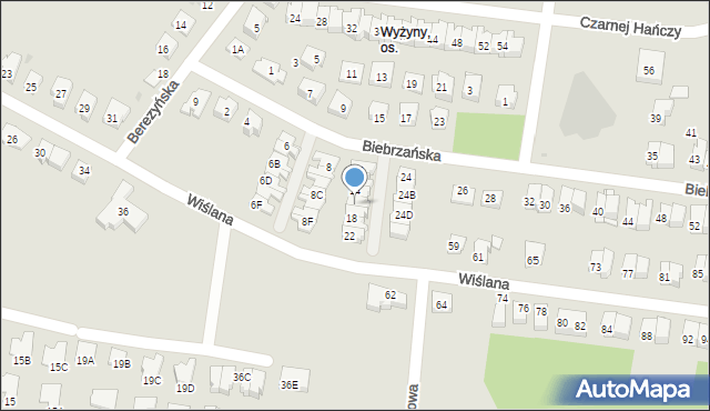 Białystok, Biebrzańska, 16, mapa Białegostoku