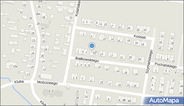 Białystok, Białkowskiego Karola, 9, mapa Białegostoku