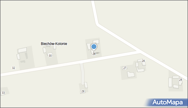 Biechów, Biechów, 28, mapa Biechów