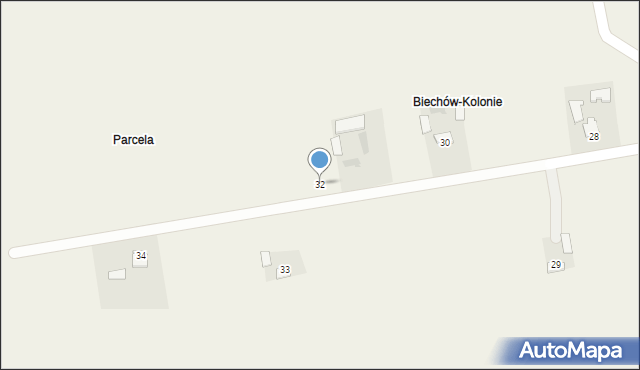 Biechów, Biechów, 32, mapa Biechów