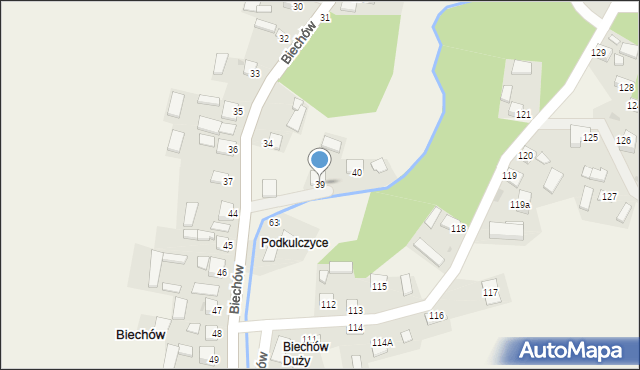 Biechów, Biechów, 39, mapa Biechów