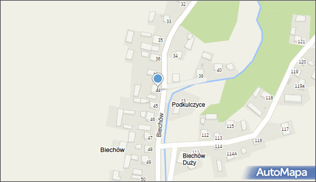 Biechów, Biechów, 44, mapa Biechów