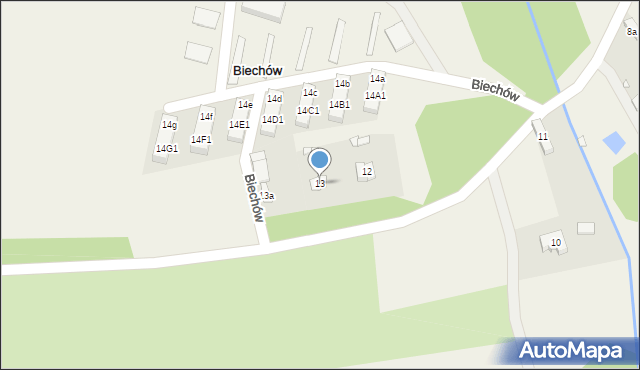 Biechów, Biechów, 13, mapa Biechów