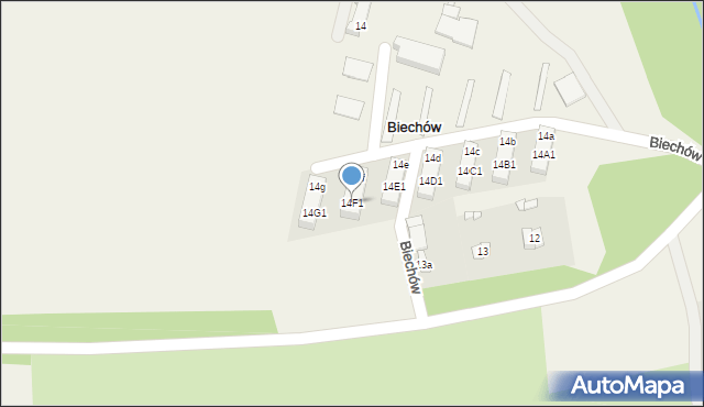 Biechów, Biechów, 14F1, mapa Biechów