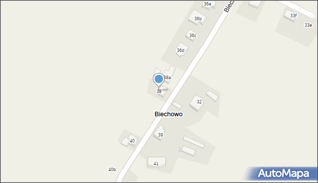 Biechowo, Biechowo, 38, mapa Biechowo