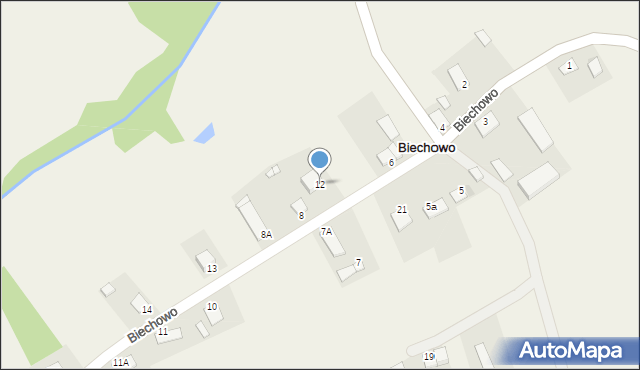 Biechowo, Biechowo, 12, mapa Biechowo