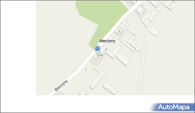 Bieczyny, Bieczyny, 3, mapa Bieczyny