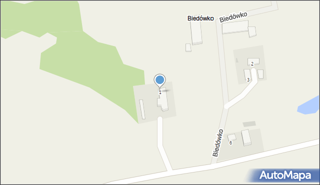 Biedówko, Biedówko, 1, mapa Biedówko