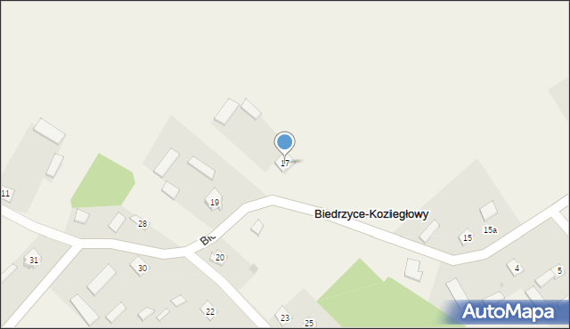 Biedrzyce-Koziegłowy, Biedrzyce-Koziegłowy, 17, mapa Biedrzyce-Koziegłowy