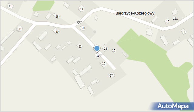 Biedrzyce-Koziegłowy, Biedrzyce-Koziegłowy, 24, mapa Biedrzyce-Koziegłowy