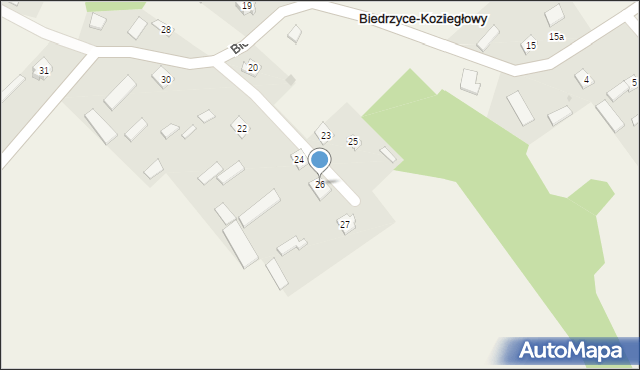 Biedrzyce-Koziegłowy, Biedrzyce-Koziegłowy, 26, mapa Biedrzyce-Koziegłowy