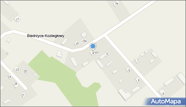 Biedrzyce-Koziegłowy, Biedrzyce-Koziegłowy, 4, mapa Biedrzyce-Koziegłowy