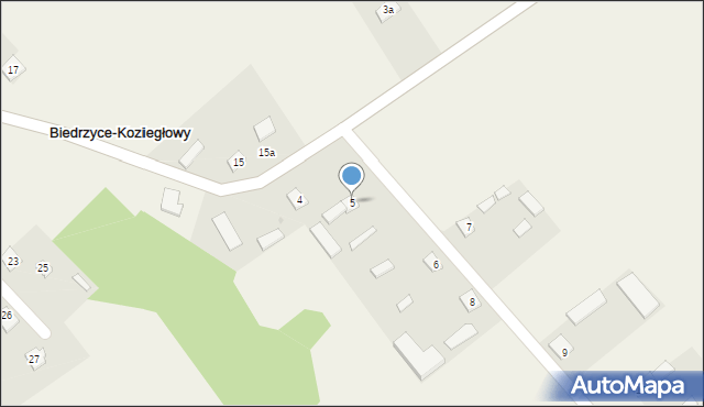 Biedrzyce-Koziegłowy, Biedrzyce-Koziegłowy, 5, mapa Biedrzyce-Koziegłowy