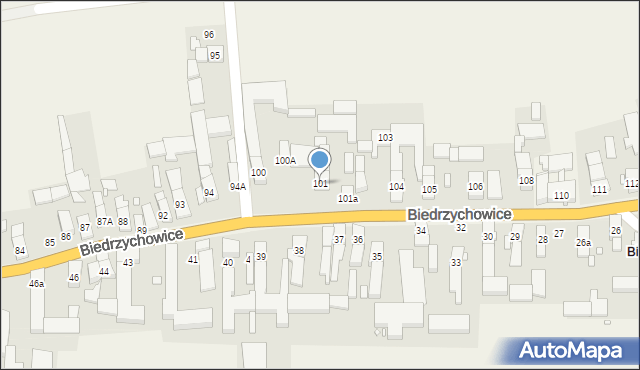 Biedrzychowice, Biedrzychowice, 101, mapa Biedrzychowice