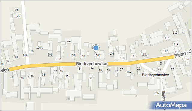 Biedrzychowice, Biedrzychowice, 106, mapa Biedrzychowice