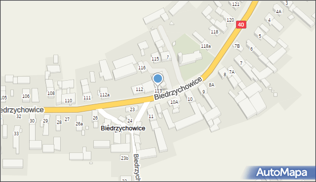 Biedrzychowice, Biedrzychowice, 113, mapa Biedrzychowice
