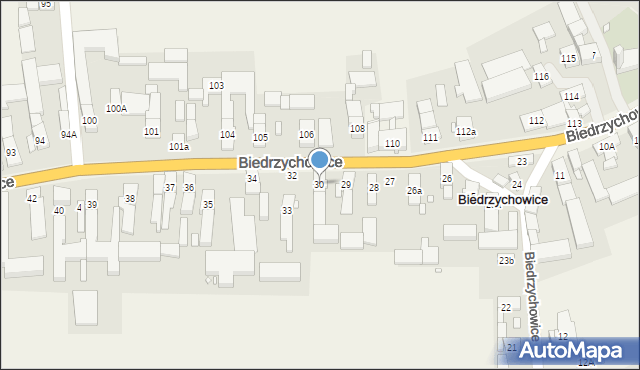 Biedrzychowice, Biedrzychowice, 30, mapa Biedrzychowice