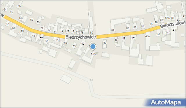 Biedrzychowice, Biedrzychowice, 51A, mapa Biedrzychowice