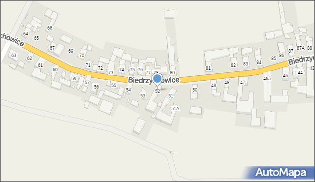 Biedrzychowice, Biedrzychowice, 52, mapa Biedrzychowice