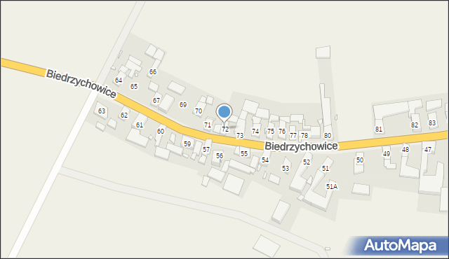 Biedrzychowice, Biedrzychowice, 72, mapa Biedrzychowice