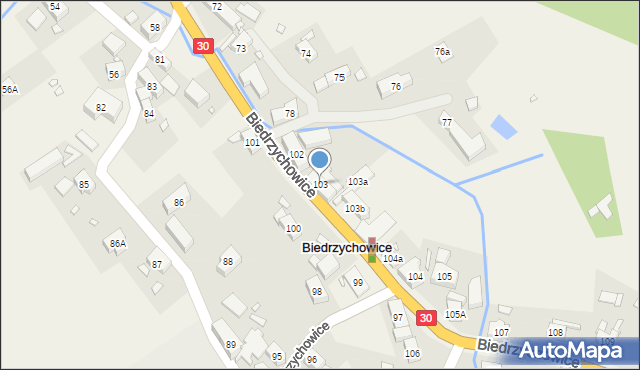 Biedrzychowice, Biedrzychowice, 103, mapa Biedrzychowice