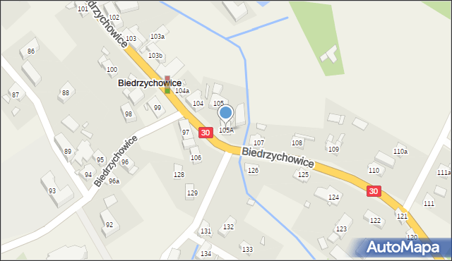 Biedrzychowice, Biedrzychowice, 105A, mapa Biedrzychowice