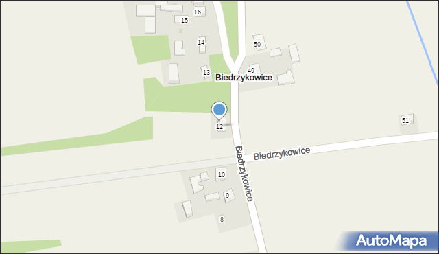 Biedrzykowice, Biedrzykowice, 12, mapa Biedrzykowice