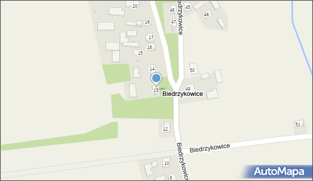 Biedrzykowice, Biedrzykowice, 13, mapa Biedrzykowice