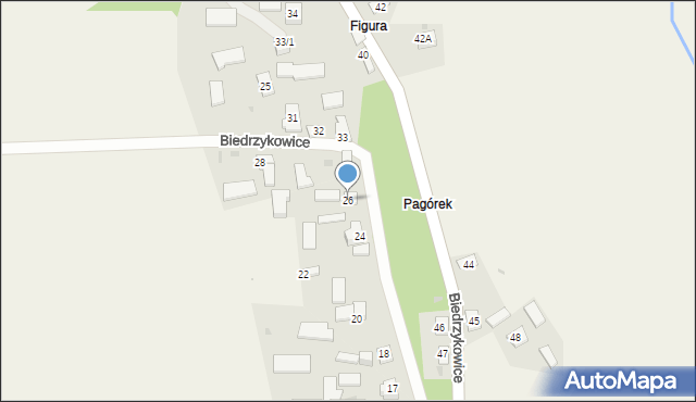 Biedrzykowice, Biedrzykowice, 26, mapa Biedrzykowice