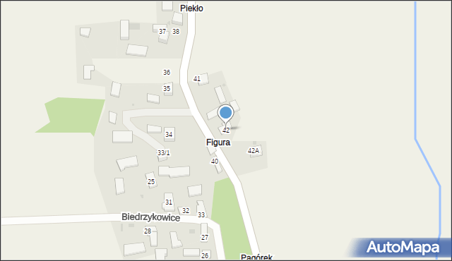 Biedrzykowice, Biedrzykowice, 42, mapa Biedrzykowice