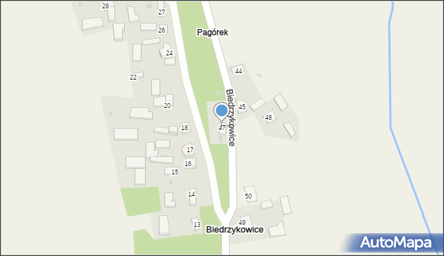 Biedrzykowice, Biedrzykowice, 47, mapa Biedrzykowice