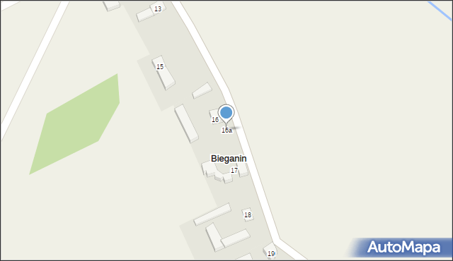 Bieganin, Bieganin, 16a, mapa Bieganin