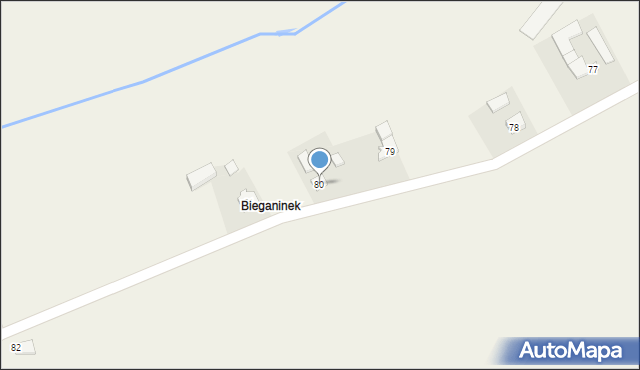 Bieganin, Bieganin, 80, mapa Bieganin