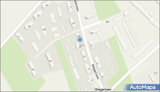 Bieganowo, Bieganowo, 19, mapa Bieganowo